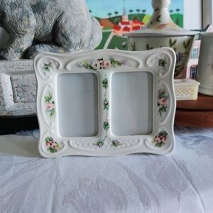 Vintage Porcelain Floral Cottagecore Picture Frame Shabby Chic Princess